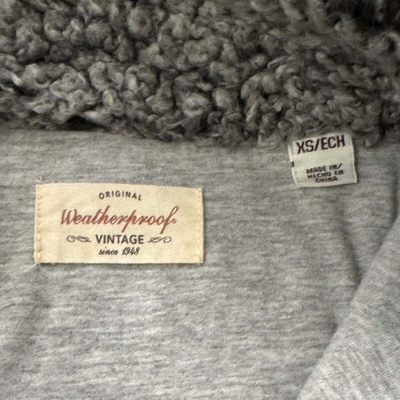 Original Weatherproof Vintage Women’s XS Grey Sherpa Quarter Zip Pullover - Picture 10 of 15